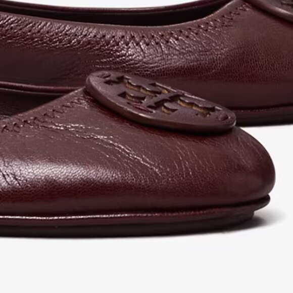 Tory Burch $228 MINNIE TRAVEL BALLET Flats Plum Dark Burgundy 10 10.5 - Picture 9 of 10